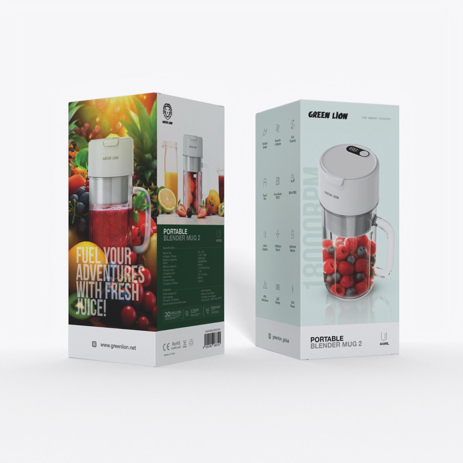 5e512077.webp مخلوط کن و شیکرشارژی گرین Green Portable Blender Mug 2 188720 - Image 1