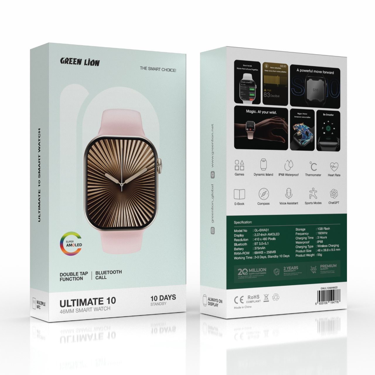 2b9bb011-dd03-49f9-aa83-9103465a6731 ساعت هوشمند گرین لاین مدل Green Lion Ultimate 10 46MM Smart Watch 194752 - Image 1