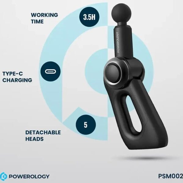 ماساژور تفنگی پاورولورژی مدل Powerology Full-Body Massage Gun PSM002 110908