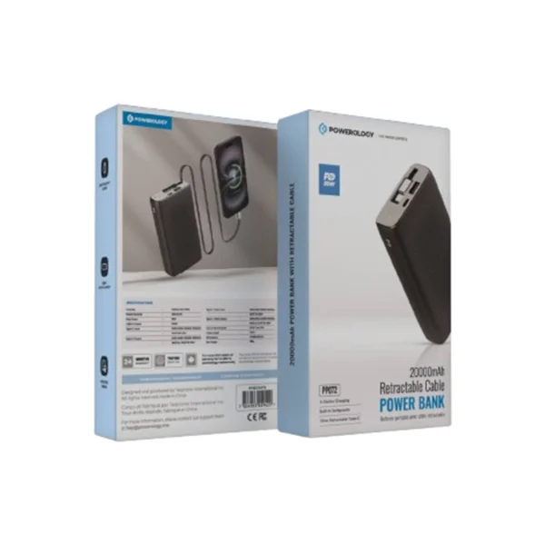 پاوربانک پاورولوژی مدل PPBCHA72 ظرفیت 20000 میلی آمپر ساعت