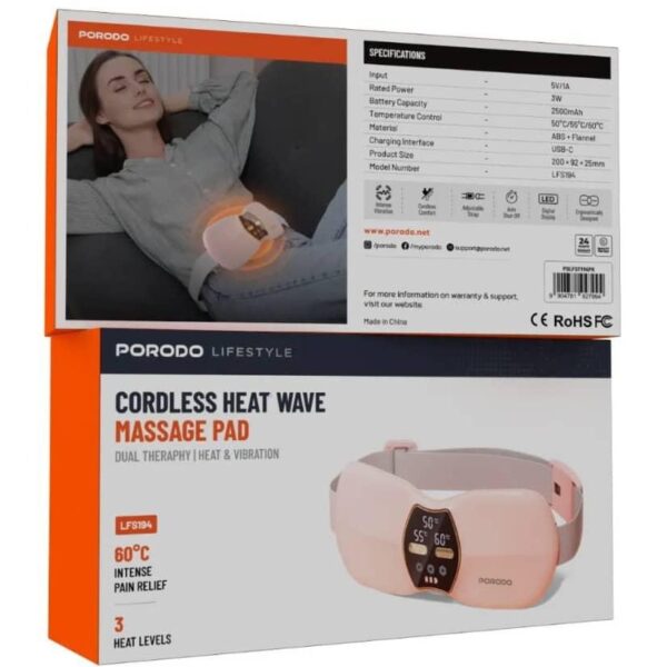 دستگاه ماساژ شکم پرودو مدل Cordless Heat Wave Massage Pad