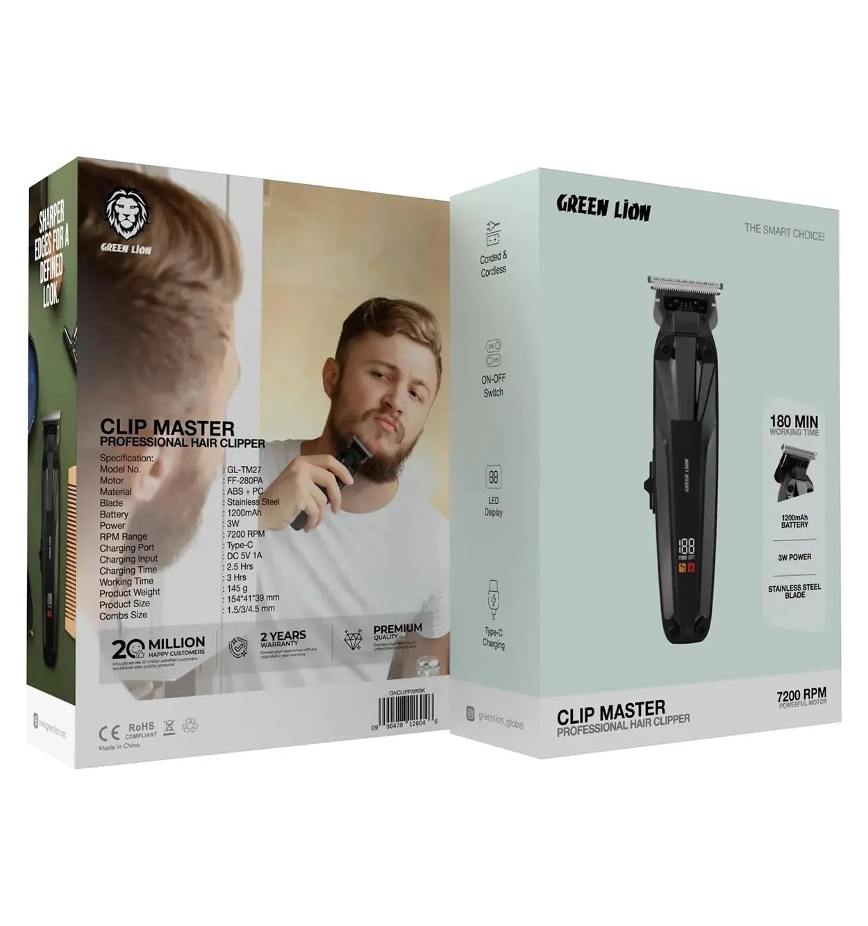 fae7926d-f2f1-48fc-a97a-46967b7065ed ماشین اصلاح سر صورت گرین لاین Green Lion Clip Master Professional Hair Clipper 126046 - Image 1