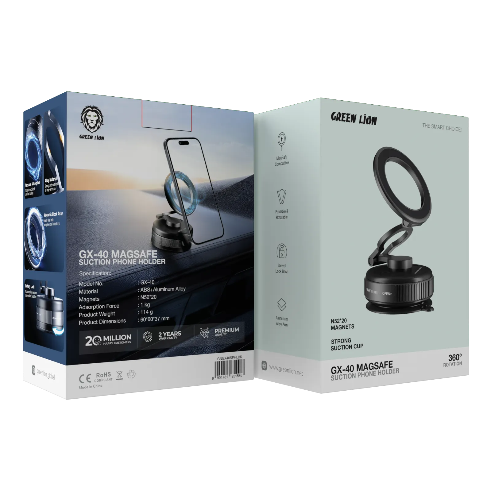 green-gx-40-3 هولدر مگنتی وکیوم مکشی گرین GREEN LION GX-40 951586 - Image 1