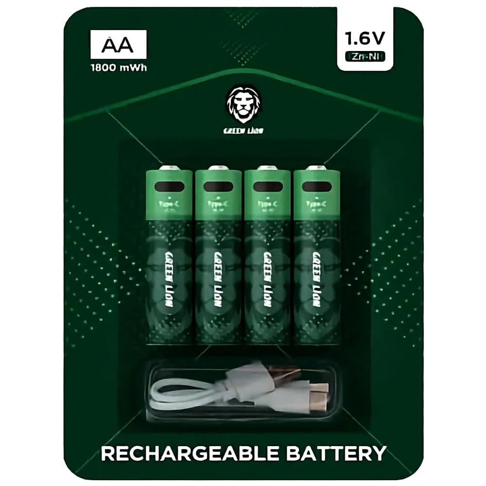 Green-Lion-Rechargeable-Battery-AA-1800-mWh باتری قلمی شارژی گرین ۱۸۰۰ ولت امپر 170138 - Image 1
