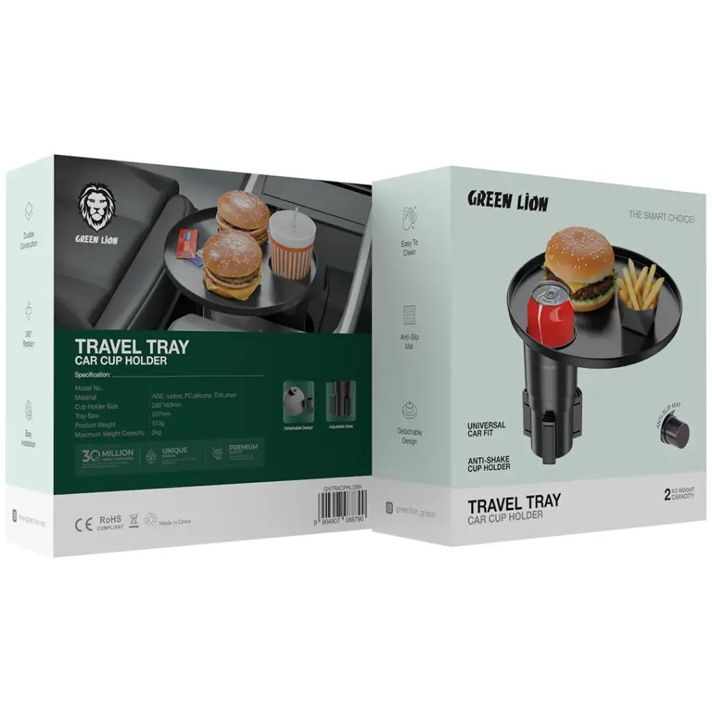 Green Lion Travel Tray Car Cup Holder - Black2 استند لیوانی ماشین گرین Green Lion Travel Tray Car Cup Holder 088790 - Image 1