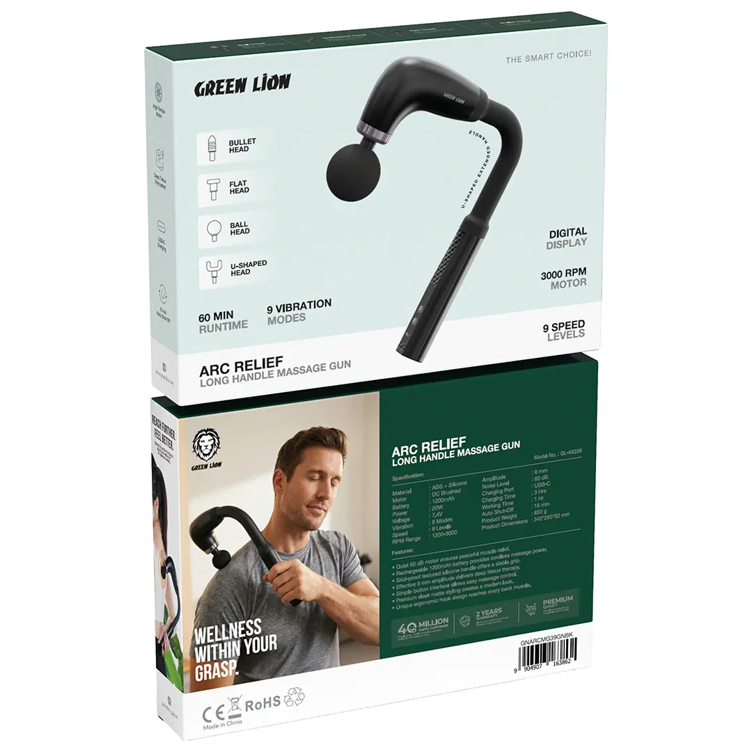 Green Lion ARC Relief Long Handle Massage Gun ماساژور دسته دار گرین ۱۶۳۸۶۲ - Image 1