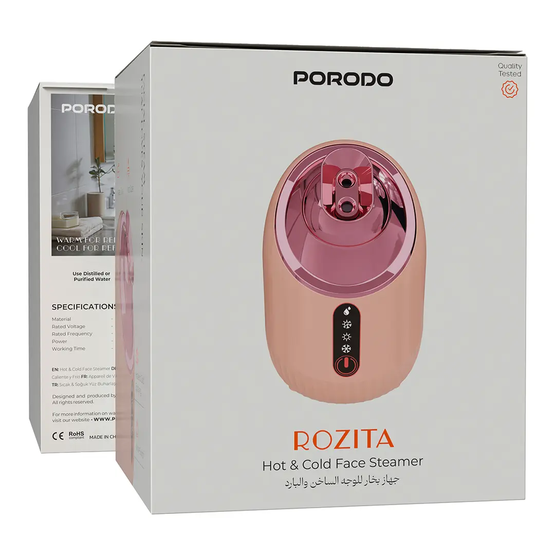 Porodo Rozita Hot & Cold Face Steamer - Pink بخور سرد و گرم روزیتا پورودو ۷۷۳۶۸۶ - Image 1